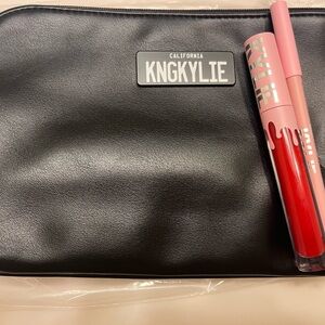 NWB King Kylie Cosmetics KNGKYLIE Black Bag & Lip Kit Mary Jo K Red Matte Liner